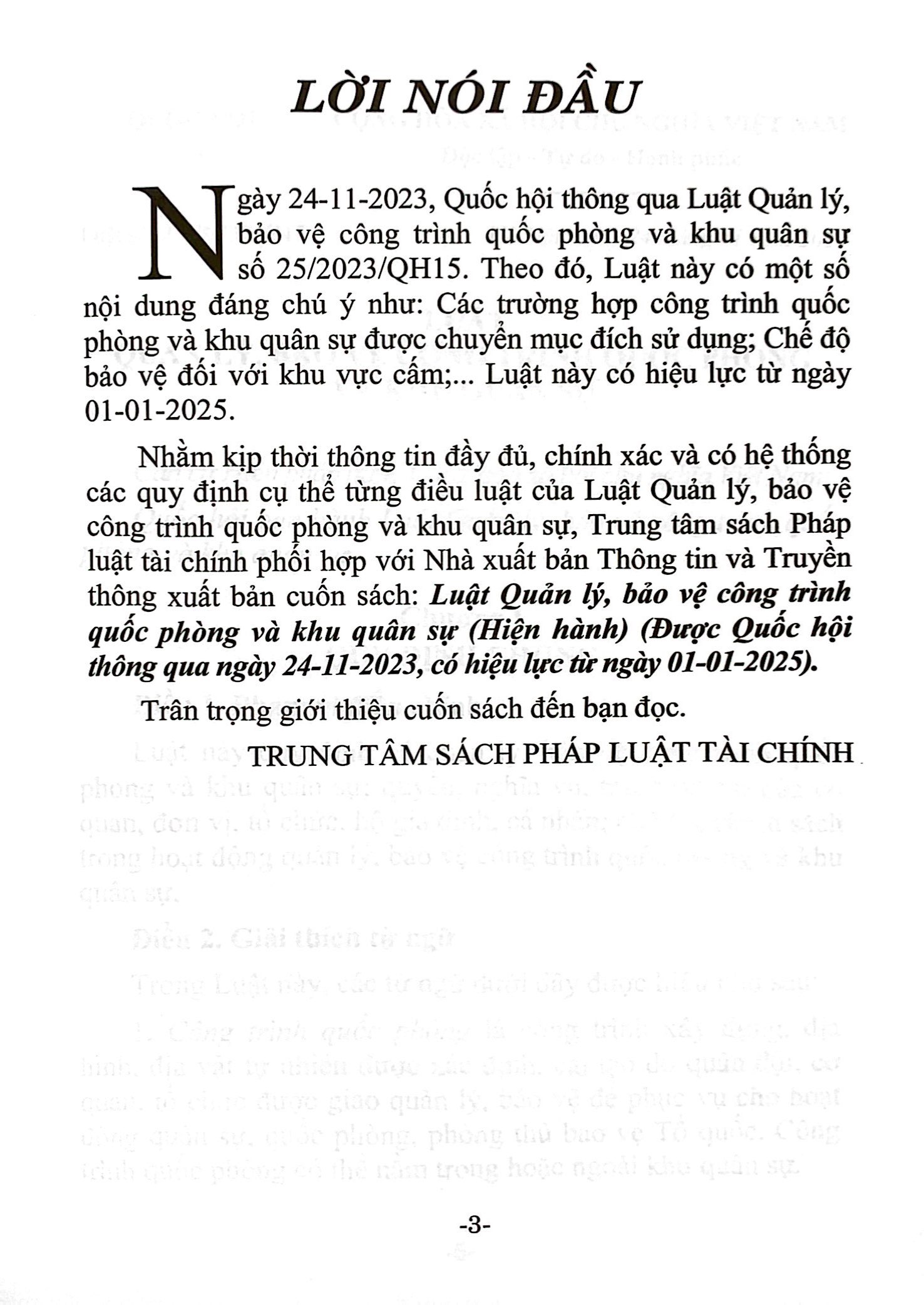 Bộ
						
										
										Luật Quản Lý, Bảo Vệ Công Trình Quốc Phòng Và Khu Quân Sự (Hiện Hành) (Được Quốc Hội Thông Qua Ngày 24/11/2023, Có Hiệu Lực Từ Ngày 01/01/2025) - Ảnh 3