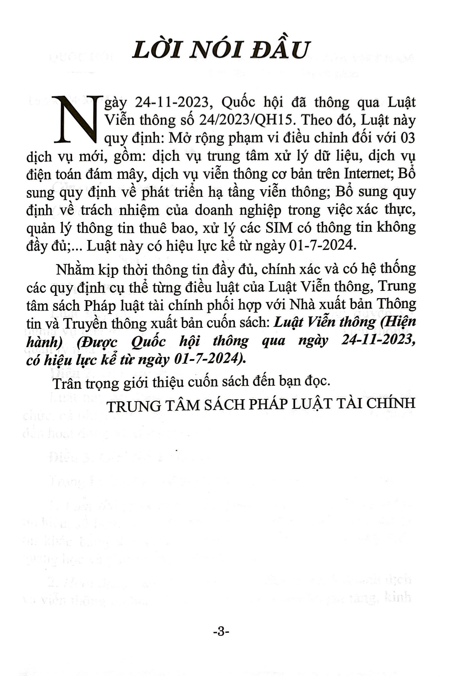 Bộ Luật Viễn Thông (Hiện Hành) (Được Quốc Hội Thông Qua Ngày 24/11/2023, Có Hiệu Lực Kể Từ Ngày 01/7/2024) - Ảnh 3