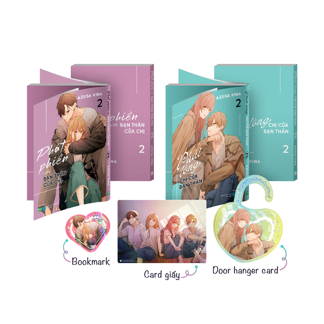Bộ Manga - Phải Lòng Chị Của Bạn Thân - Tập 2 + Phát Phiền Với Bạn Thân Của Chị - Tập 2 (Bộ 2 Cuốn) - Bản Đặc Biệt - Tặng Kèm Door Hanger Card + Bookmark + Card Giấy - Ảnh 2