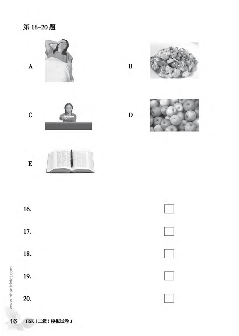 bộ mô phỏng đề thi hsk - phiên bản mới - cấp độ 2 - Ảnh 15