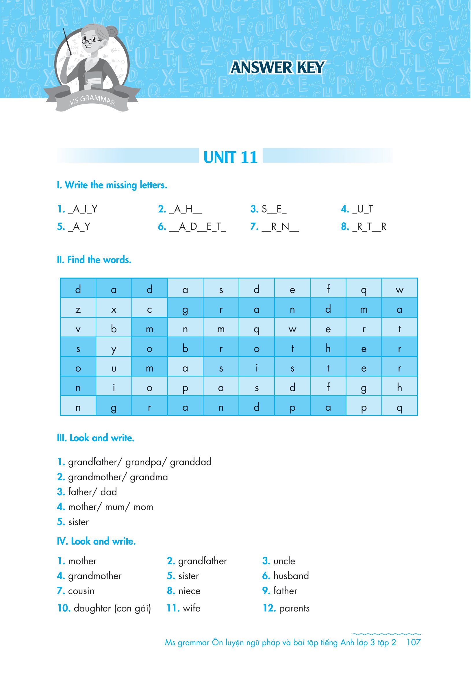bộ ms grammar - ôn luyện ngữ pháp và bài tập tiếng anh lớp 3 - tập 2 - Ảnh 12