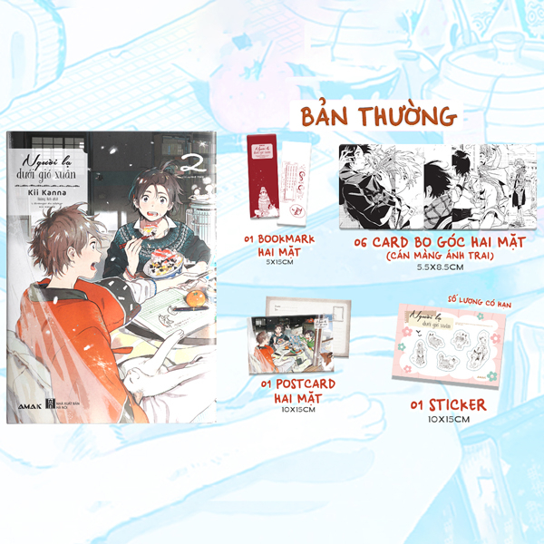 bộ người lạ dưới gió xuân - tập 2 - tặng kèm 1 bookmark + 1 postcard + bộ 6 card bo góc cán màng ánh trai + 1 sticker