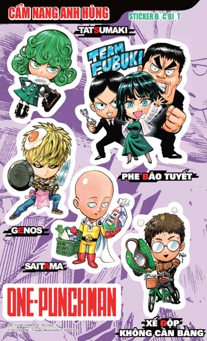 bộ one-punch man - cẩm nang anh hùng - tặng kèm sticker, tranh màu + bookmark pvc - Ảnh 3
