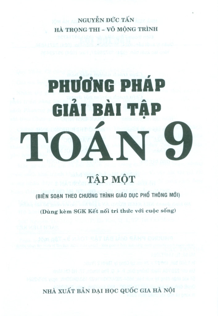 Bộ Phương Pháp Giải Bài Tập Toán 9 - Tập 1 (Biên Soạn Theo Chương Trình GDPT Mới - Dùng Kèm SGK Kết Nối Tri Thức Cuộc Sống) - Ảnh 3