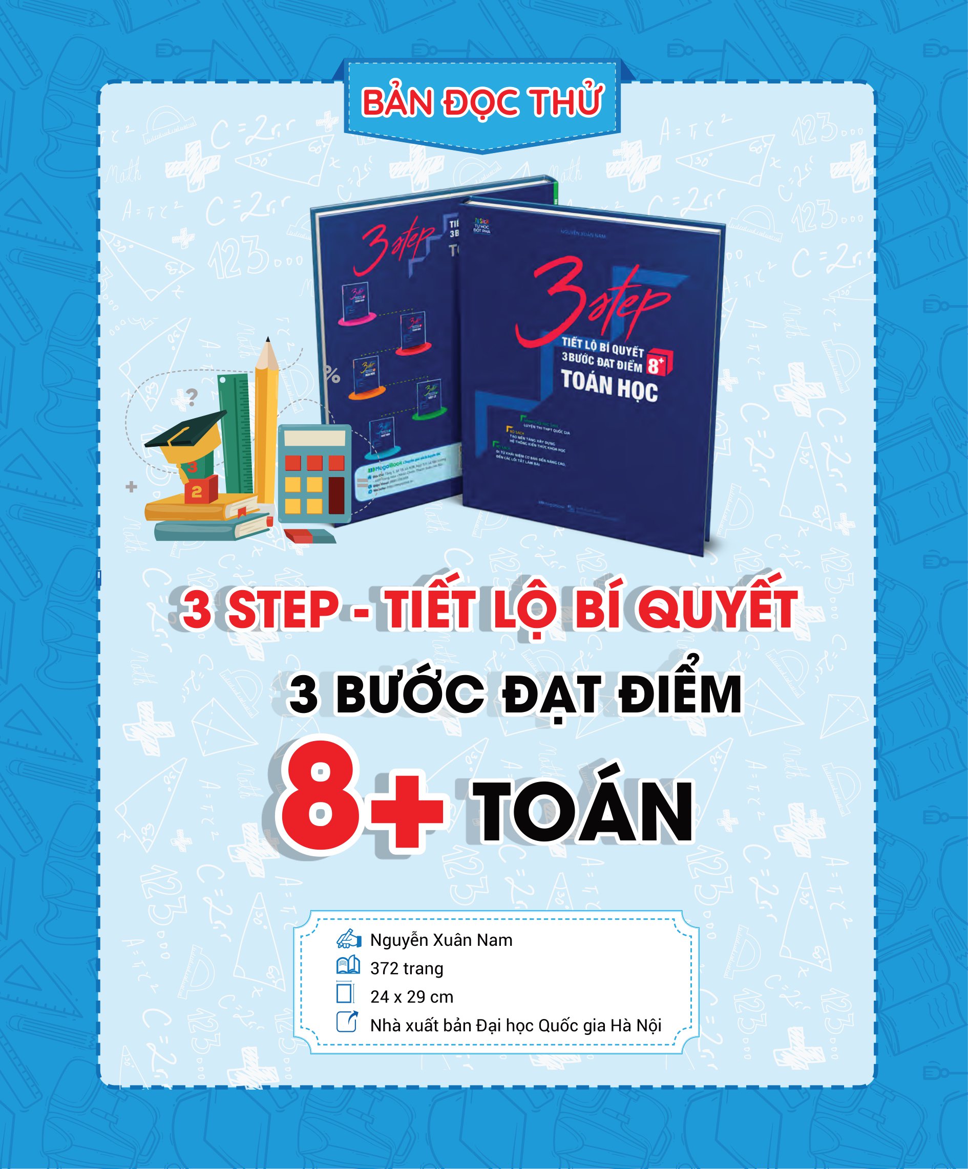 bộ sách 3 step khối a1 - tiết lộ bí quyết 3 bước đạt điểm 8+ toán - lý - anh - Ảnh 12