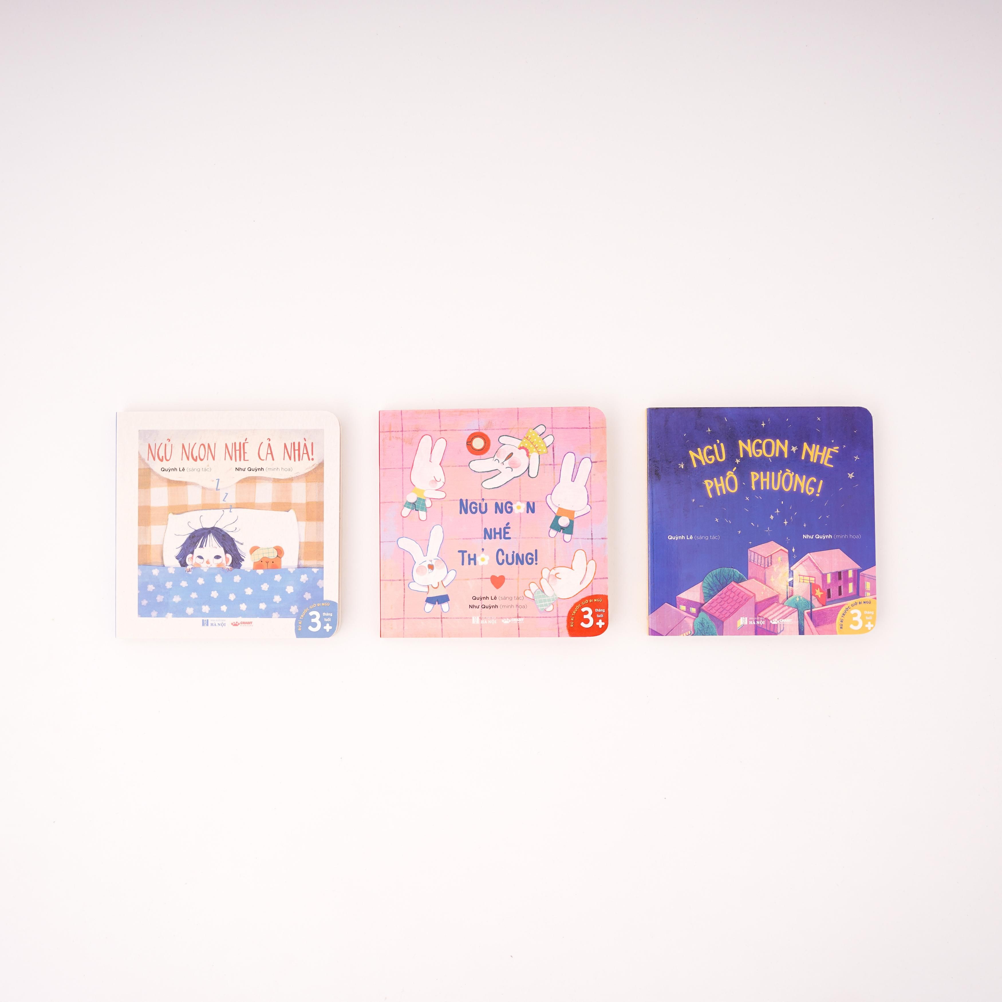 bộ sách "đi ngủ nào, bé cưng ơi" (ngủ ngon nhé, phố phường + ngủ ngon nhé cả nhà + ngủ ngon nhé thỏ cưng) - Ảnh 2