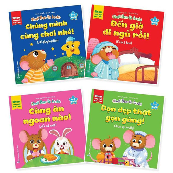 Bộ Sách Ehon Song Ngữ Việt-Anh - Chuột Ben-Tô Bé Nhỏ - Dành Cho Trẻ 0-6 Tuổi (Bộ 4 Cuốn)