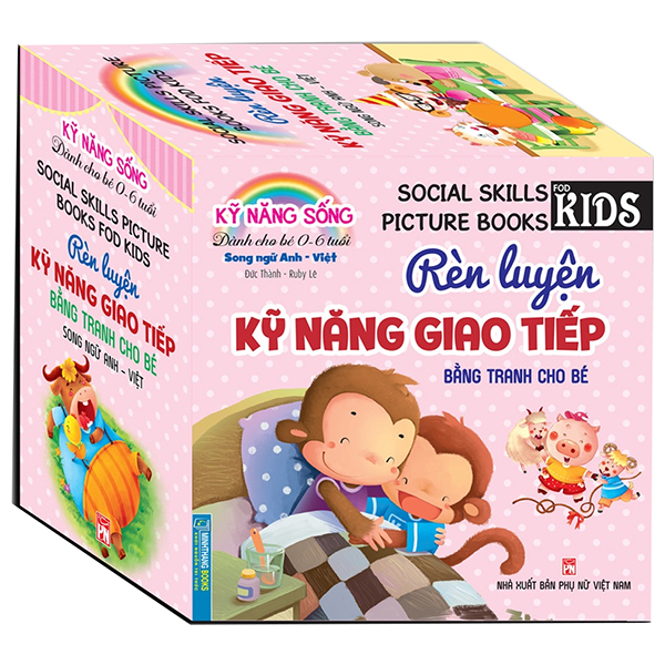 bộ sách rèn luyện kỹ năng giao tiếp bằng tranh cho bé 0 - 6 tuổi (song ngữ anh việt) (bộ 8 cuốn)