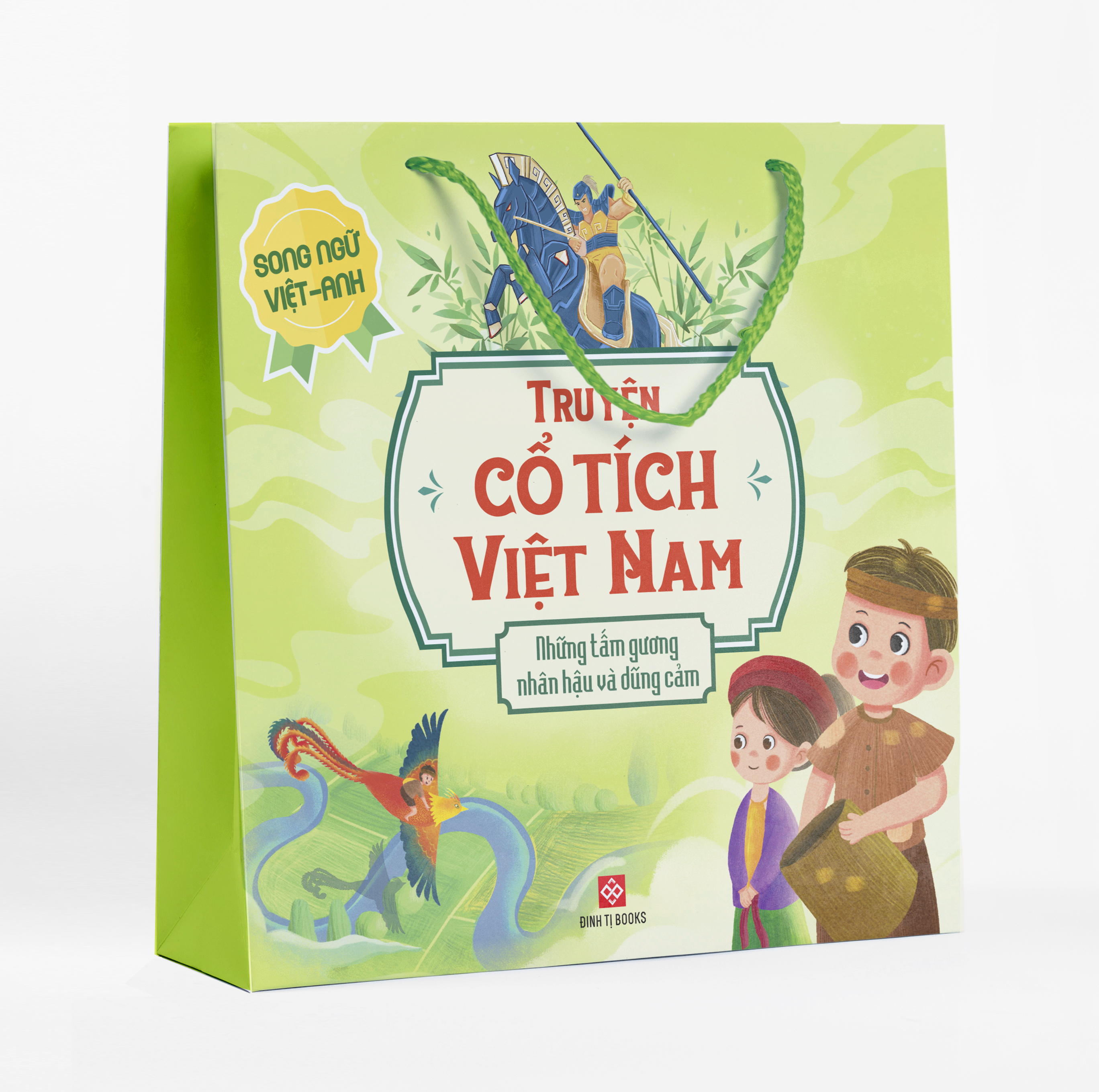 bộ sách truyện cổ tích việt nam - những tấm gương nhân hậu và dũng cảm - song ngữ việt-anh (túi 5 cuốn) - Ảnh 2
