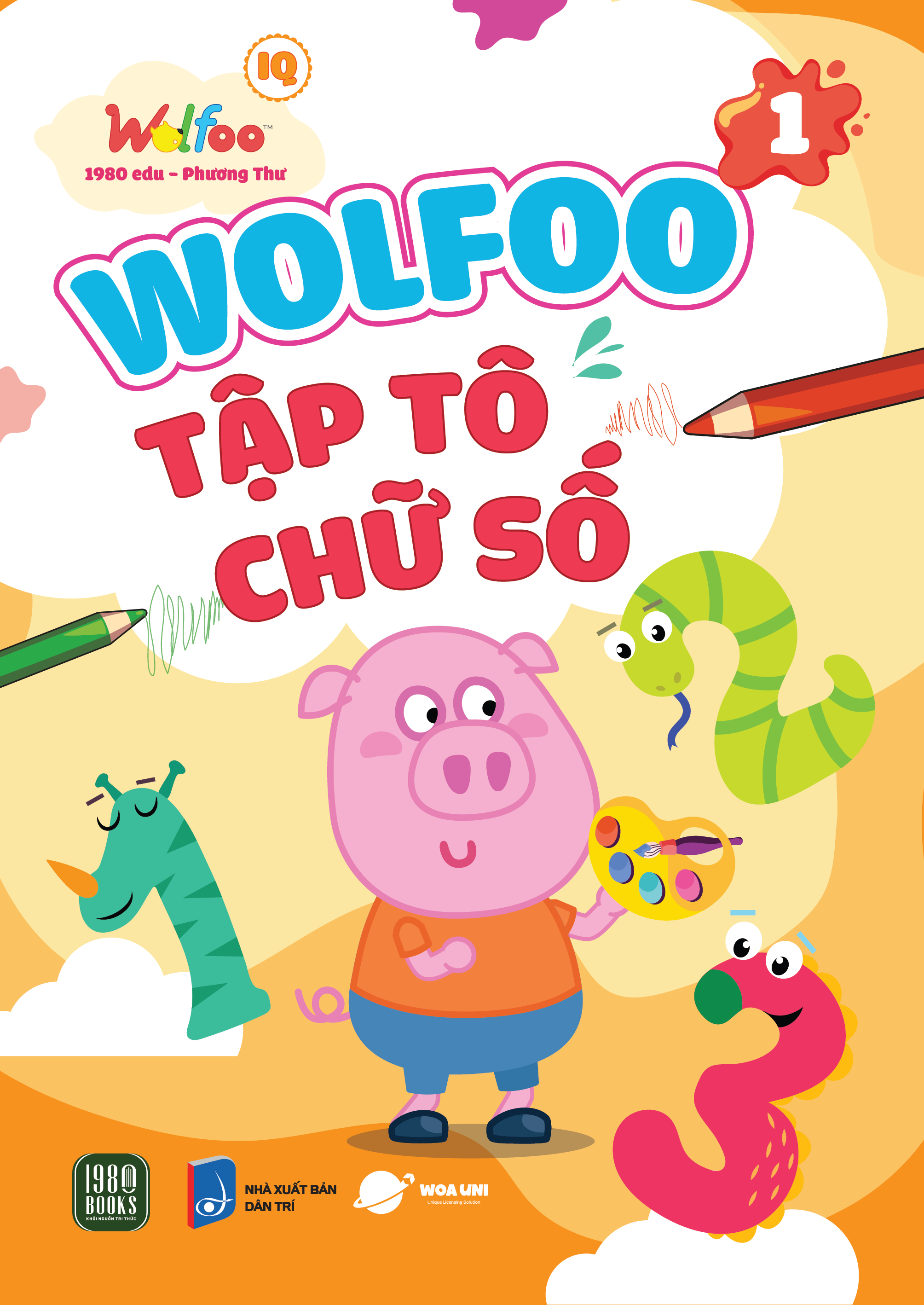 bộ sách wolfoo iq - wolfoo tập tô chữ cài và chữ số (bộ 6 cuốn) - Ảnh 6