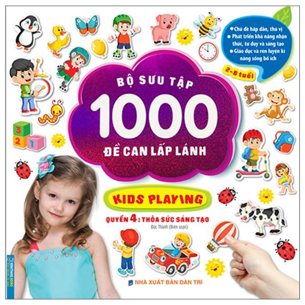 bộ sưu tập 1000 đề can lấp lánh kids playing - quyển 4: thỏa sức sáng tạo