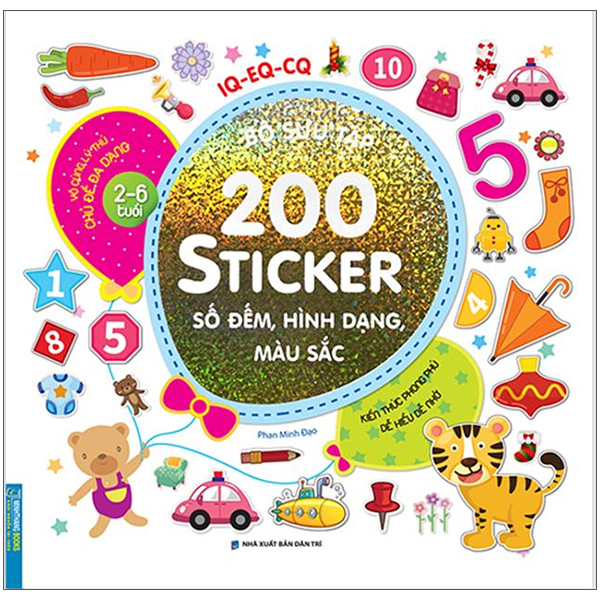 bộ sưu tập 200 sticker - số đếm, hình dạng , màu sắc (tái bản 2022)