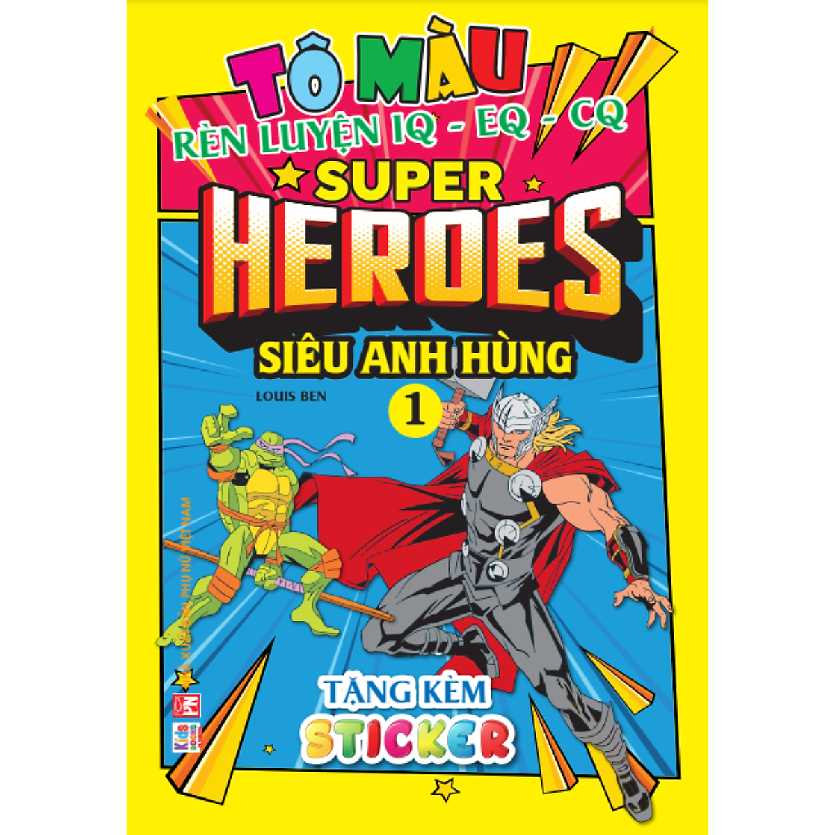 bộ tô màu rèn luyện iq eq cq - super heroes siêu anh hùng - tập 1 - tặng kèm sticker - Ảnh 2