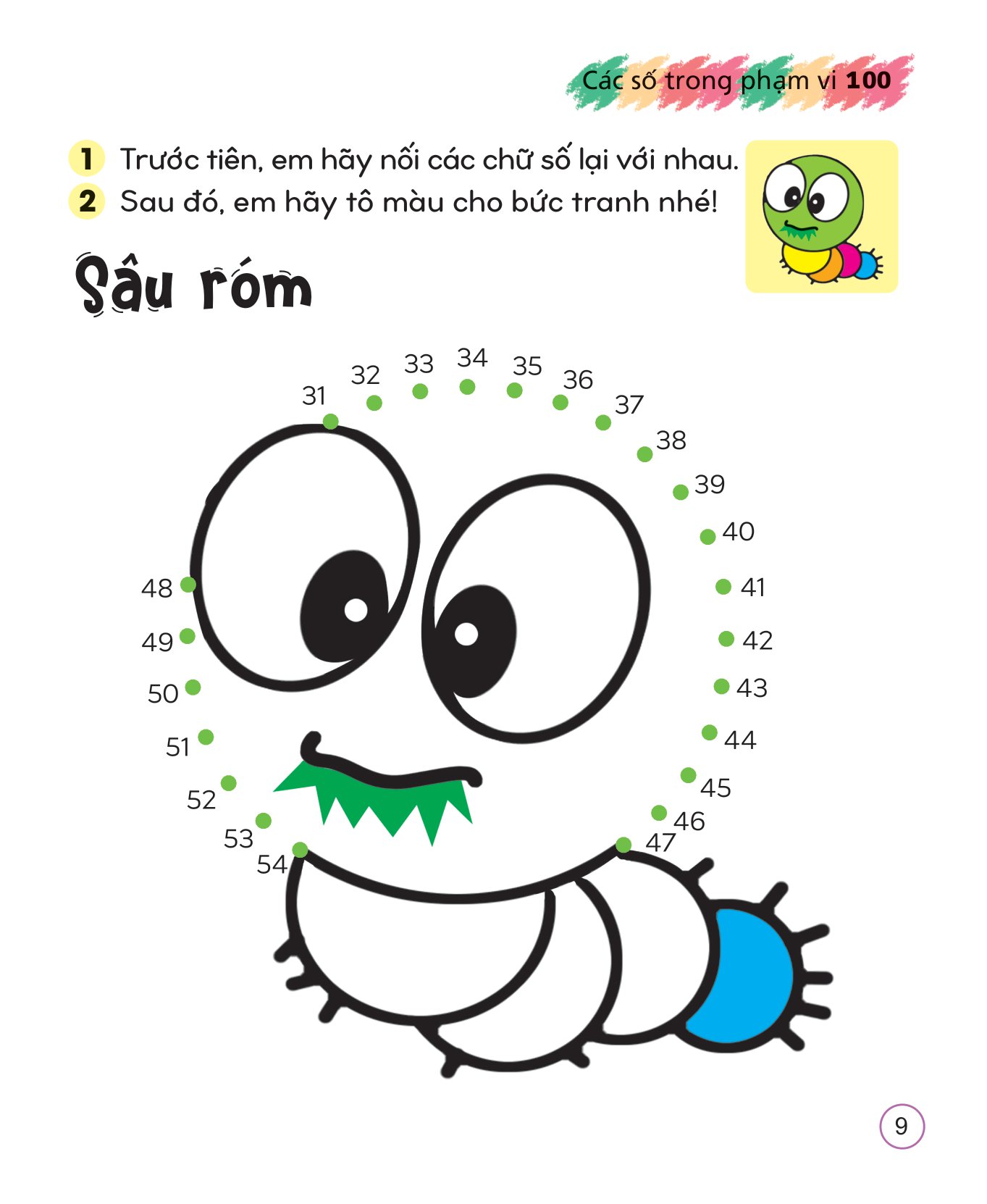 Bộ Tô Màu Sáng Tạo Giúp Bé Làm Quen Với Chữ Cái Và Con Số - Các Số Trong Phạm Vi 100 - Ảnh 10