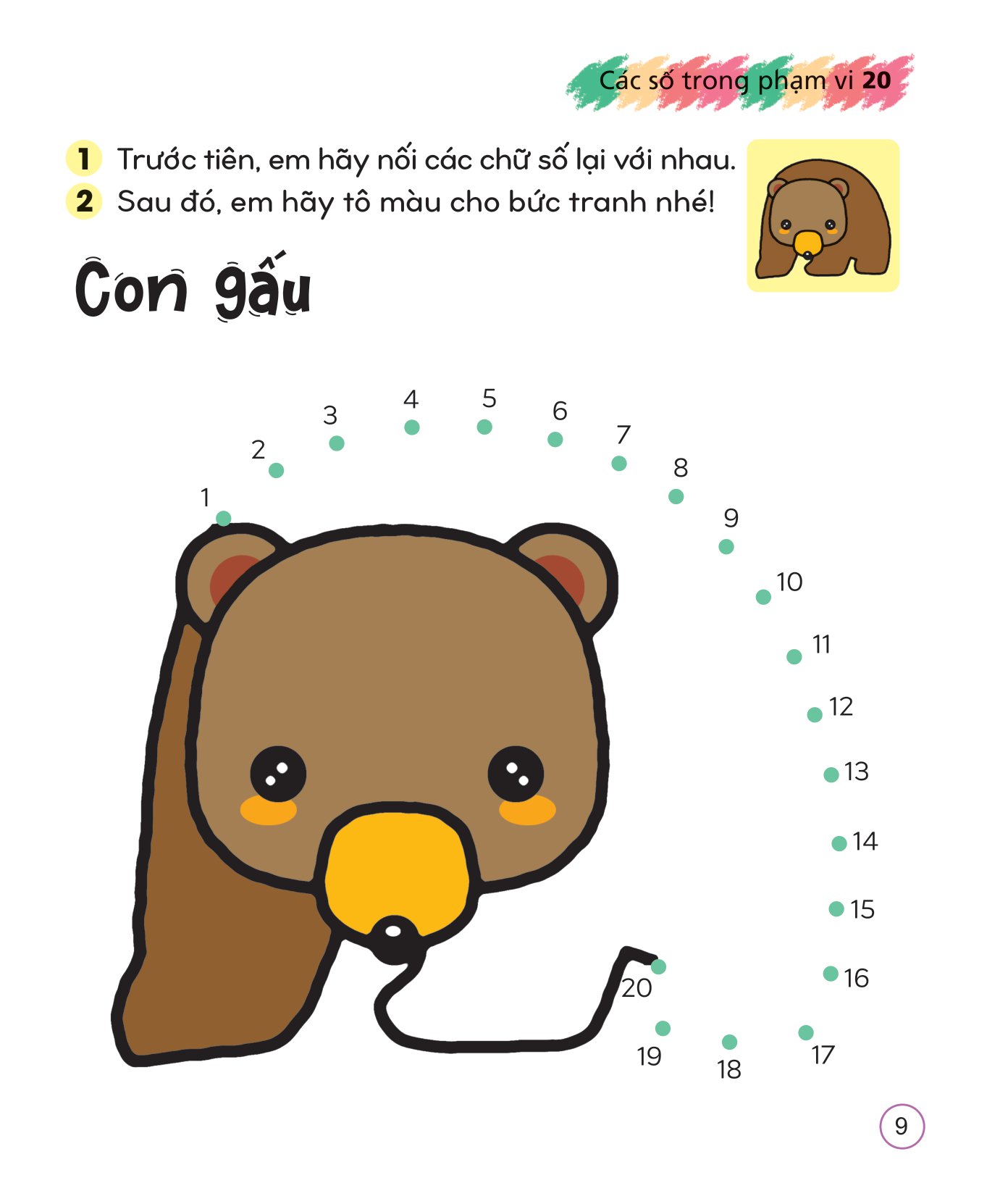Bộ Tô Màu Sáng Tạo Giúp Bé Làm Quen Với Chữ Cái Và Con Số - Các Số Trong Phạm Vi 20 - Ảnh 10