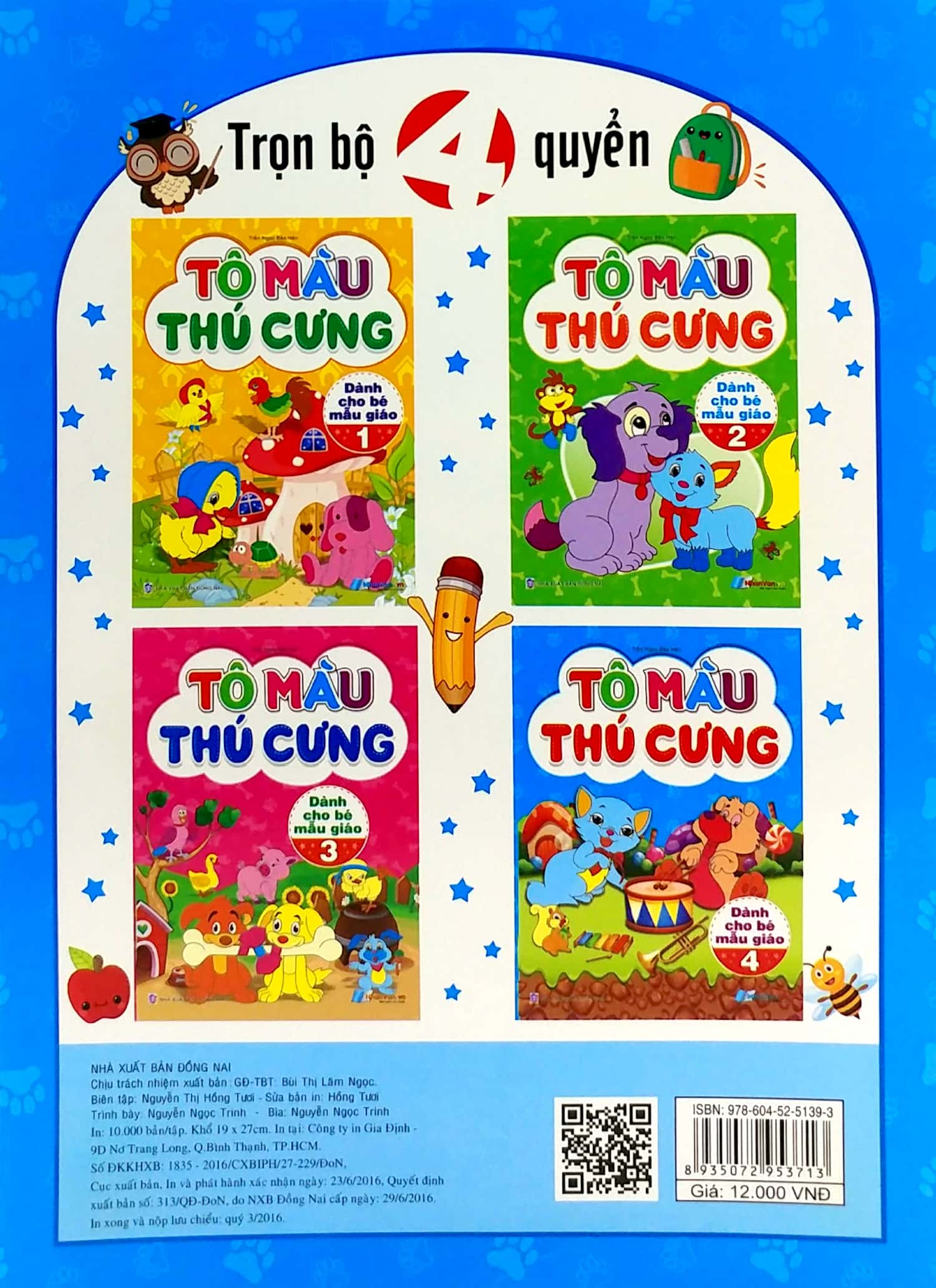 bộ tô màu thú cưng - tập 4 (dành cho bé mẫu giáo) - Ảnh 7