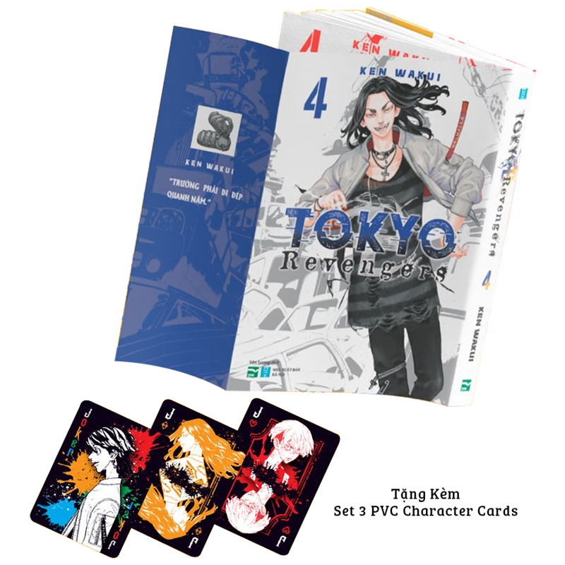 bộ tokyo revengers - tập 4 - tặng kèm set 3 pvc character cards - Ảnh 3