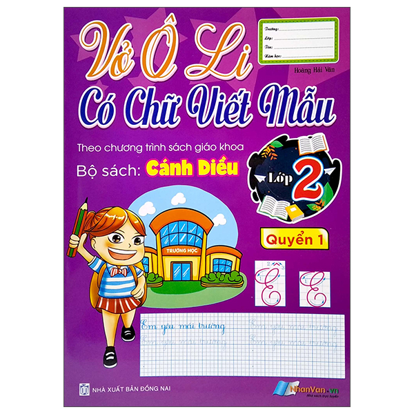 bộ vở ô li có chữ viết mẫu 2 - quyển 1 - cánh diều