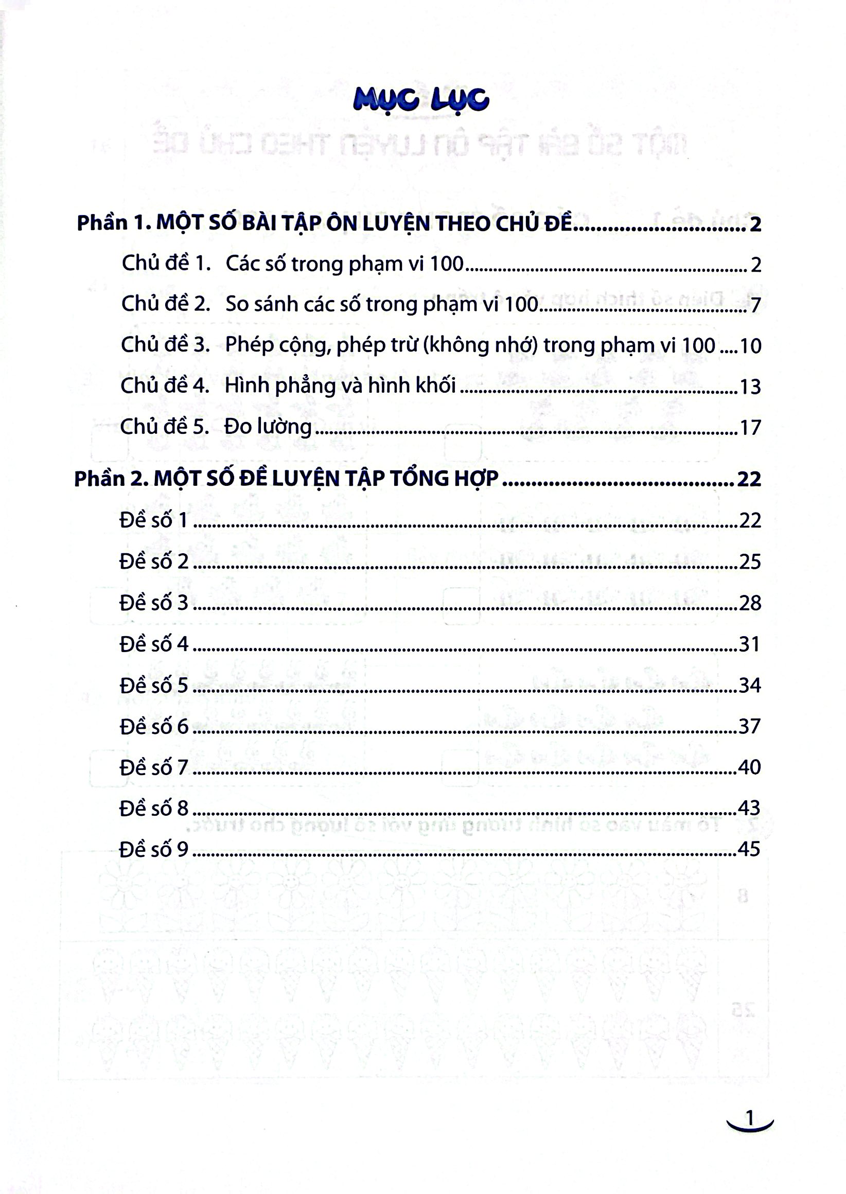 Bộ Vở Ôn Tập Hè Môn Toán - Lớp 1 - Ảnh 3