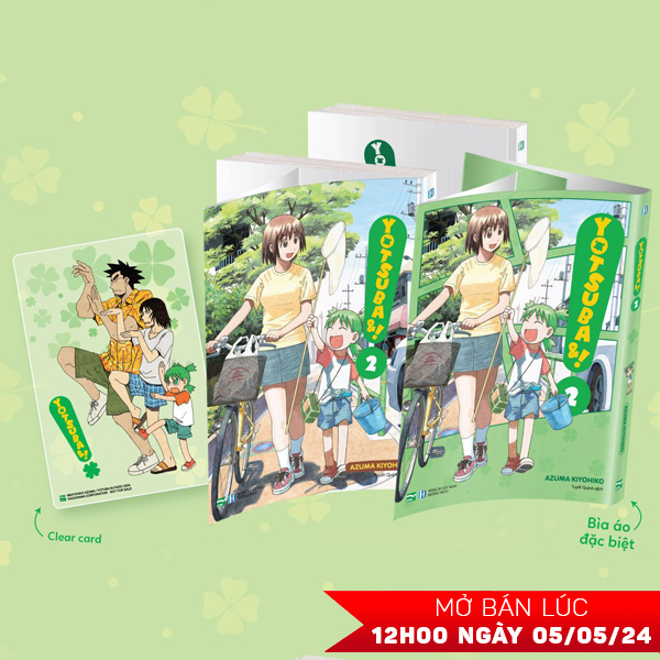 bộ yotsuba&! - tập 2 - bản đặc biệt - tặng kèm bìa áo đặc biệt + clear card