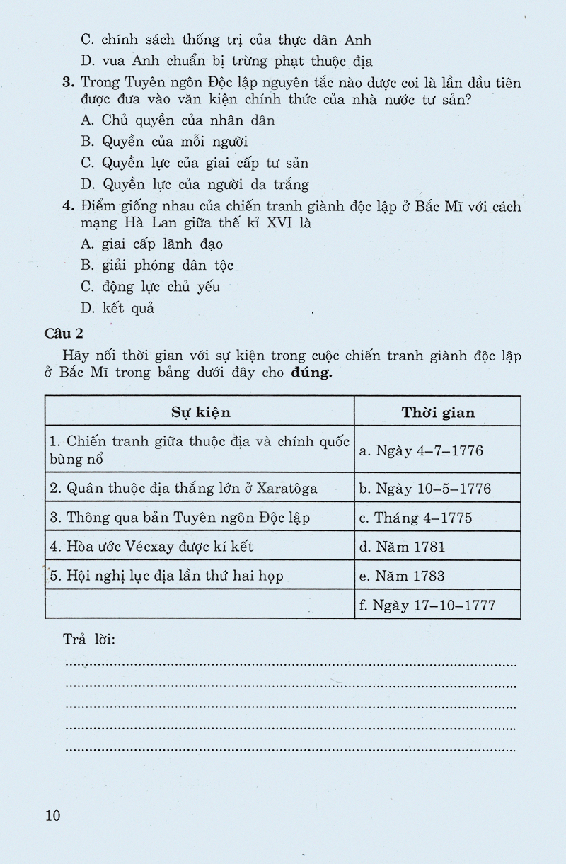 các dạng câu hỏi và bài tập trắc nghiệm lịch sử lớp 11 - Ảnh 8