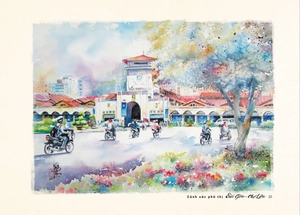 cảnh sắc phố thị sài gòn - chợ lớn (tranh & ký họa) (bìa cứng) - Ảnh 7