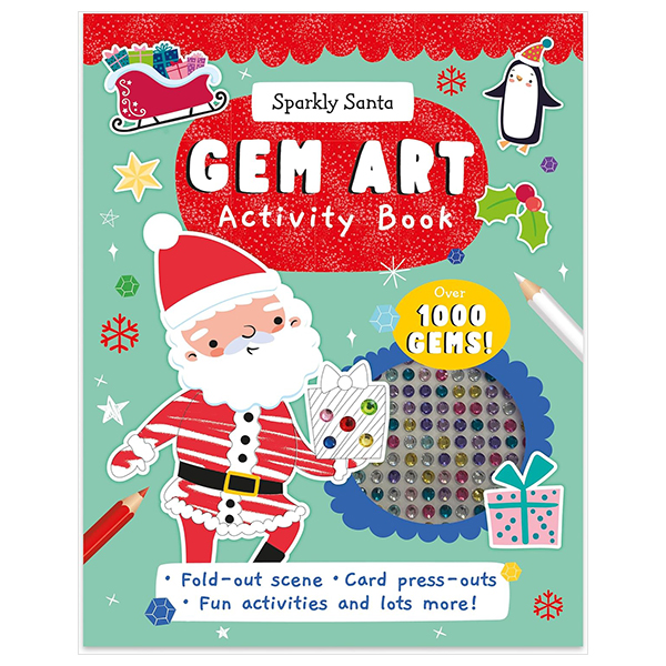 christmas gem sticker activity book - santa