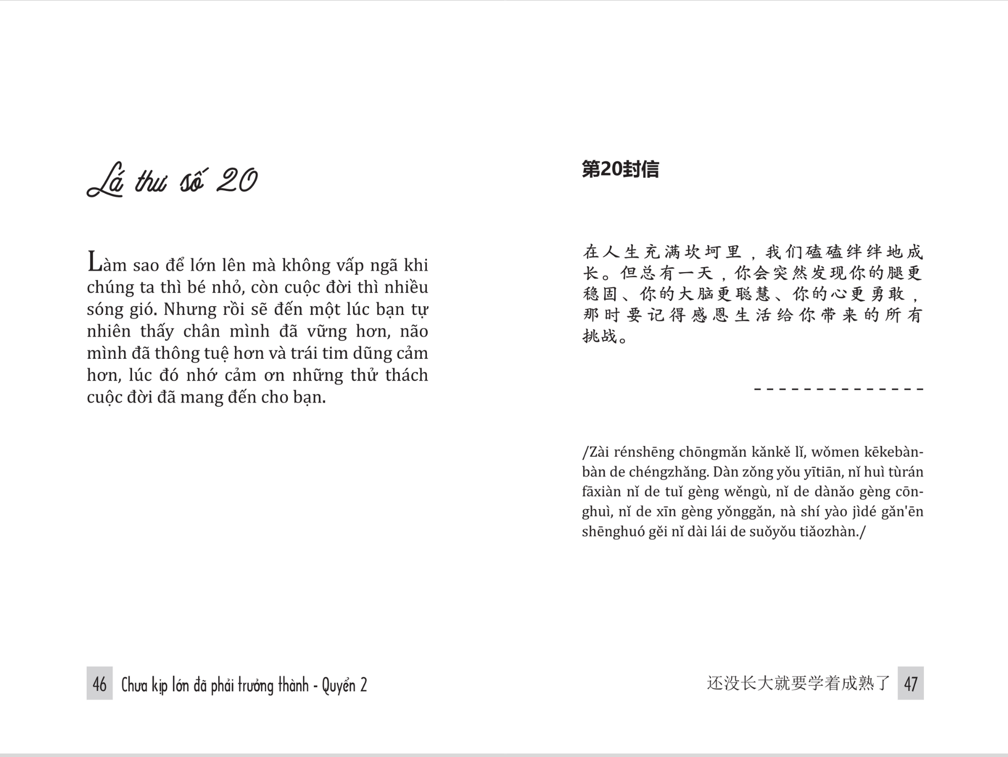 chưa kịp lớn đã phải trưởng thành - quyển 2 - phiên bản song ngữ việt-trung - Ảnh 7