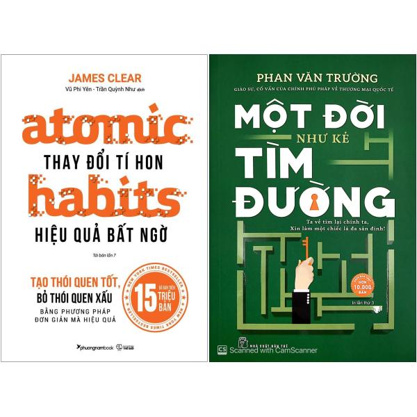 combo atomic habits - thay đổi tí hon hiệu quả bất ngờ + một đời như kẻ tìm đường (bộ 2 cuốn)