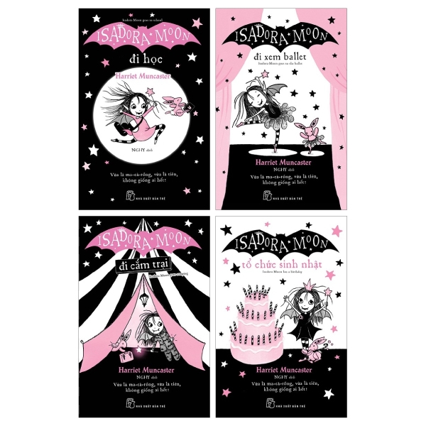 combo isadora moon: đi cắm trại + đi học + đi xem ballet + tổ chức sinh nhật (bộ 4 cuốn)