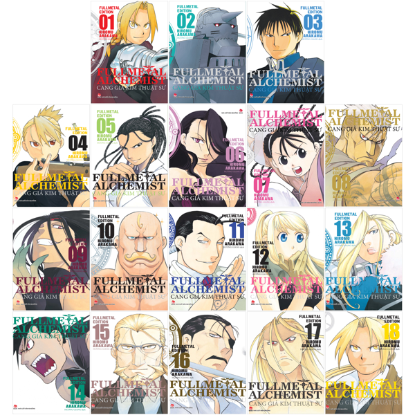 combo manga - fullmetal alchemist - cang giả kim thuật sư - fullmetal edition: tập 1 - 18 (bộ 18 cuốn)