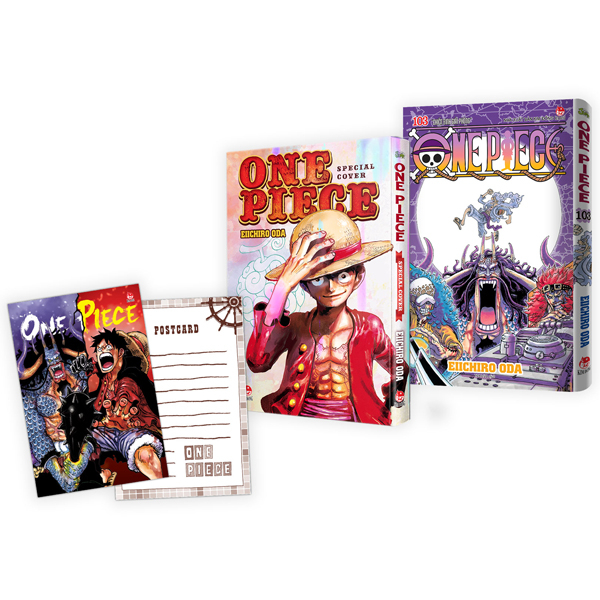 combo manga - one piece - tập 103 - bản bìa áo + limited edition (bộ 2 cuốn) - tặng kèm bìa áo hologram + postcard