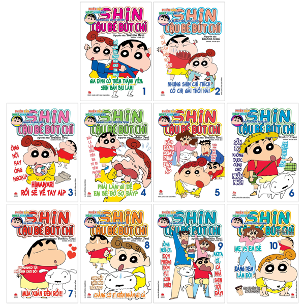 combo manga - shin - cậu bé bút chì - phiên bản hoạt hình màu: tập 1 - 10 (bộ 10 cuốn)