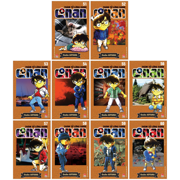 combo manga - thám tử lừng danh conan: tập 51 - 60 (bộ 10 tập)