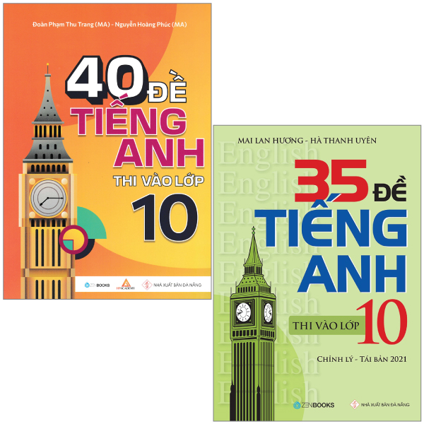 Combo Sach 40 De Tieng Anh Thi Vao Lop 10 + 35 De Tieng Anh Thi Vao Lop 10 (Co Dap An) (Bo 2 Cuon)