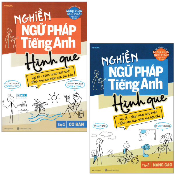 combo sách nghiền ngữ pháp tiếng anh hình que - tập 1 + 2 (bộ 2 cuốn)