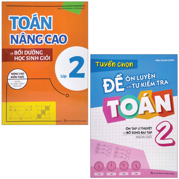 combo sách tuyển chọn đề ôn luyện và tự kiểm tra toán 2 + toán nâng cao và bồi dưỡng học sinh giỏi lớp 1 (nâng cao kiến thức ngoài chương trình lên lớp) (bộ 2 tập)