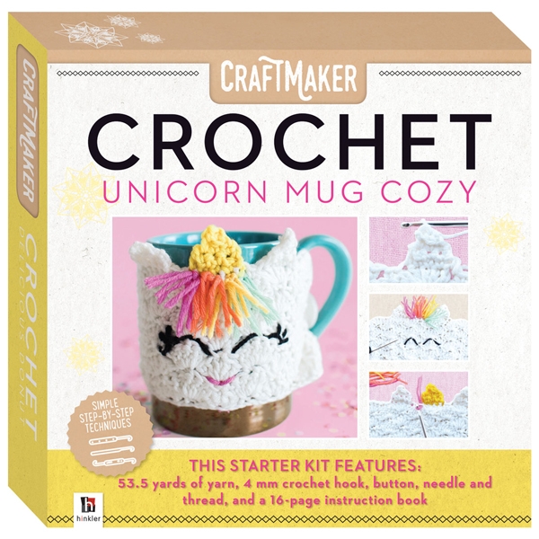 craftmaker crochet: unicorn mug cozy