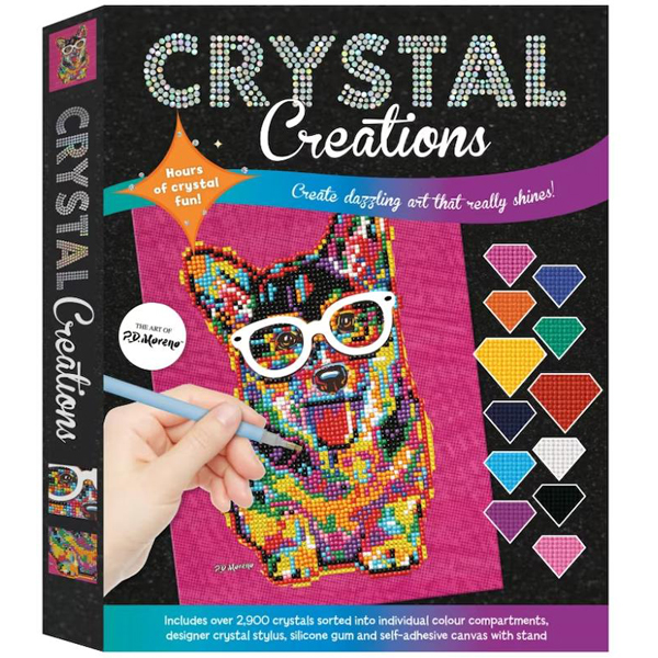 crystal creations - corgi in glasses