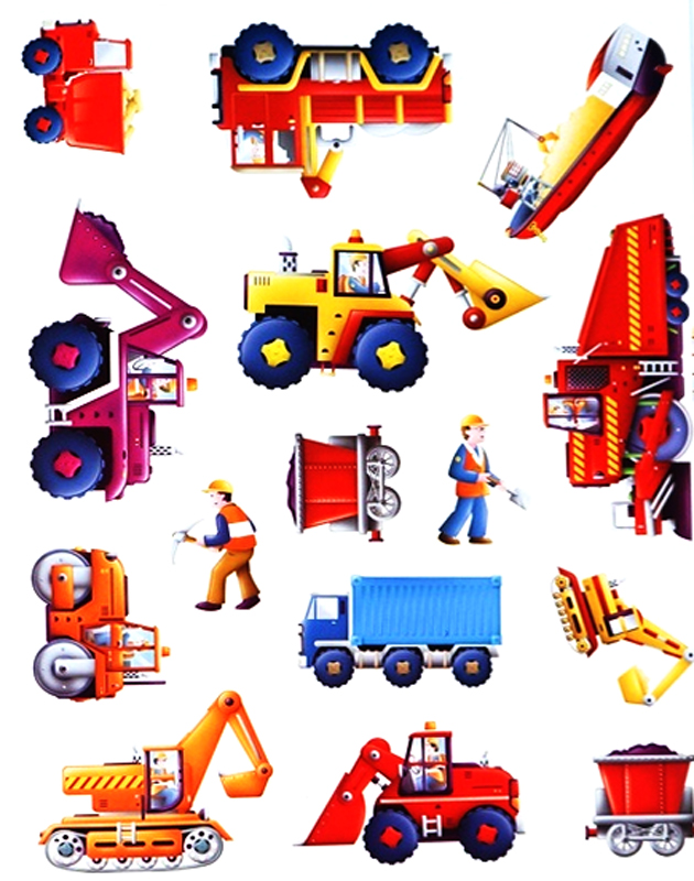 cuốn sách bóc dán đầu tiên của tớ - xe tải và máy xúc đào - Ảnh 4