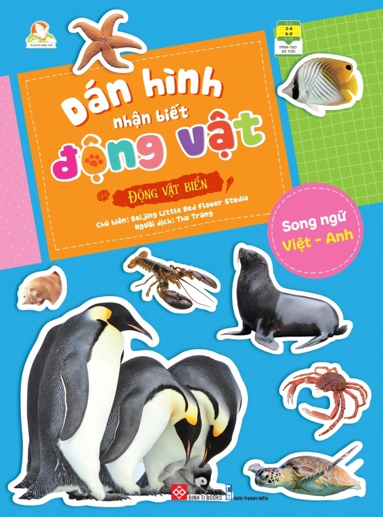 dán hình nhận biết động vật - động vật biển (song ngữ việt-anh) - Ảnh 2