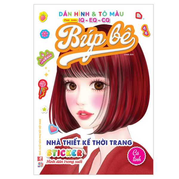 dán hình và tô màu búp bê - nhà thiết kế thời trang - cá tính - sticker trong suốt