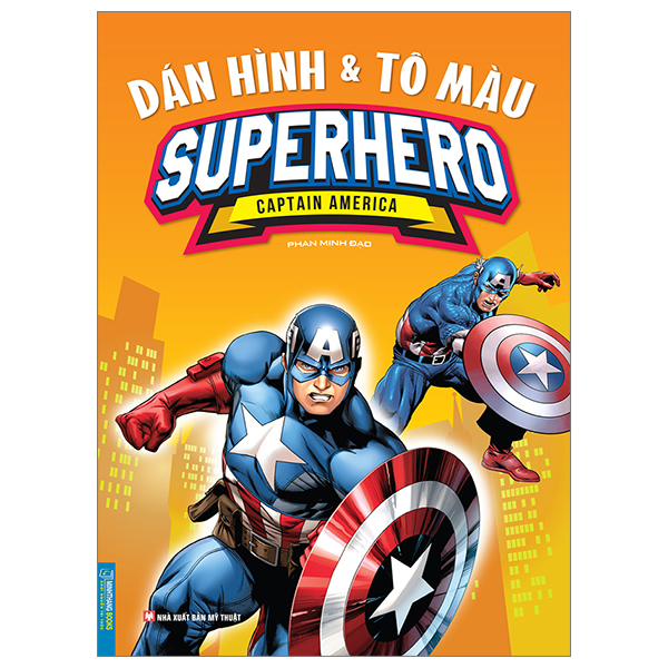 dán hình và tô màu - superhero - captain america (tái bản 2024)