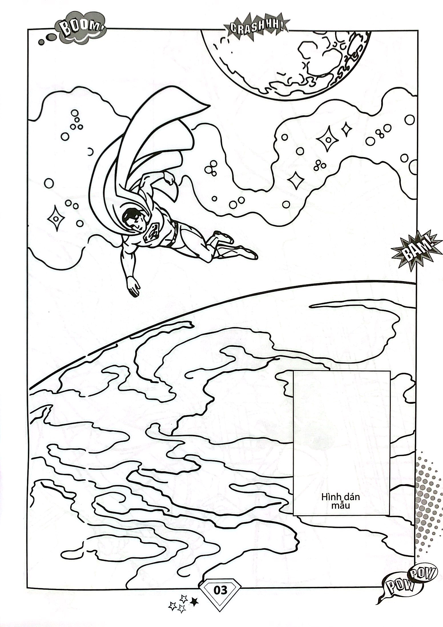 dán hình và tô màu - superhero - superman (tái bản 2024) - Ảnh 3