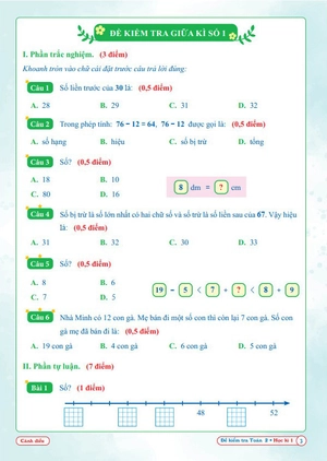 đề kiểm tra toán 2 - học kì 1 (cánh diều) - Ảnh 4