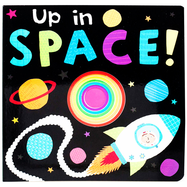 die-cut book - up in space!