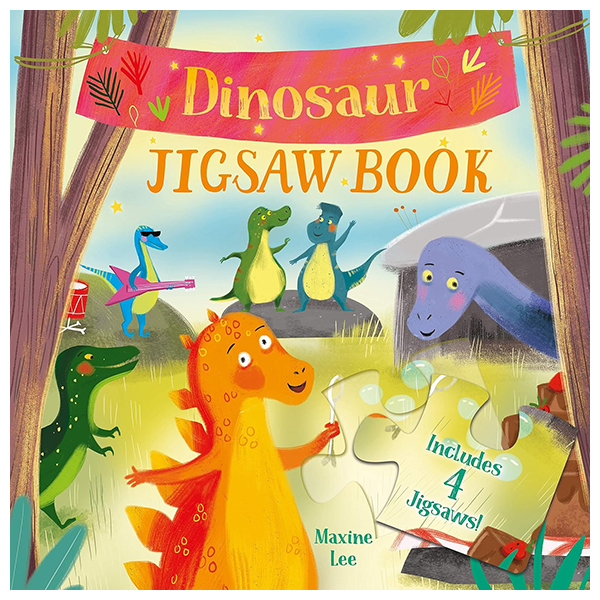 dinosaur jigsaw book - includes 4 jigsaws