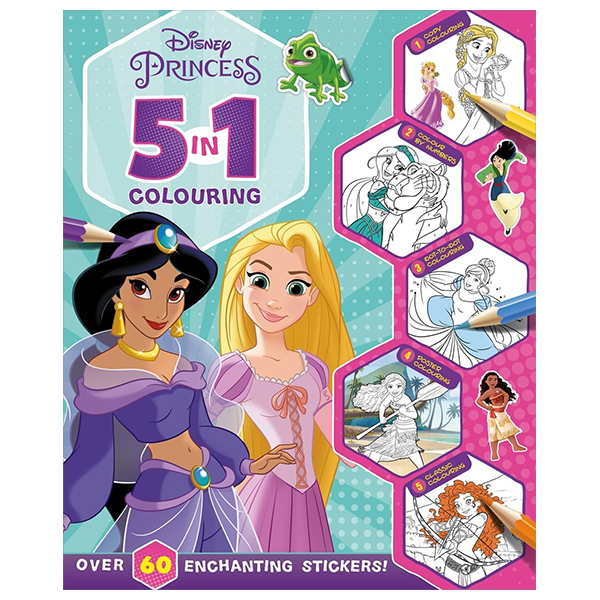 disney princess - 5 in 1 colouring