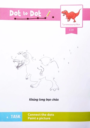 dot to dot coloring book - nối số & tô màu - khủng long - Ảnh 5