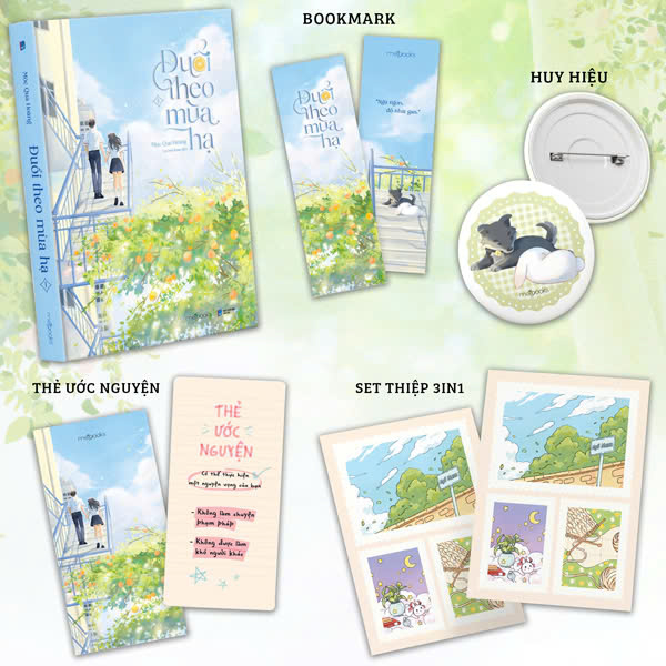 đuổi theo mùa hạ - tập 1 - bản đặc biệt - tặng kèm bookmark + thẻ ước nguyện + set thiệp 3 in 1 + huy hiệu